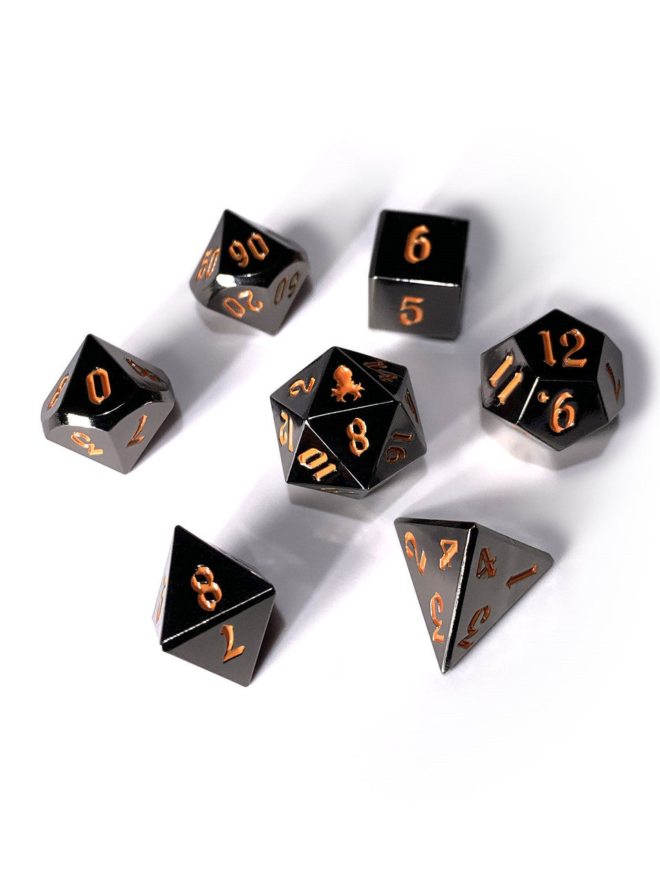 Mini Abyssal Dark Rite 10mm Metal Dice Set for RPGS